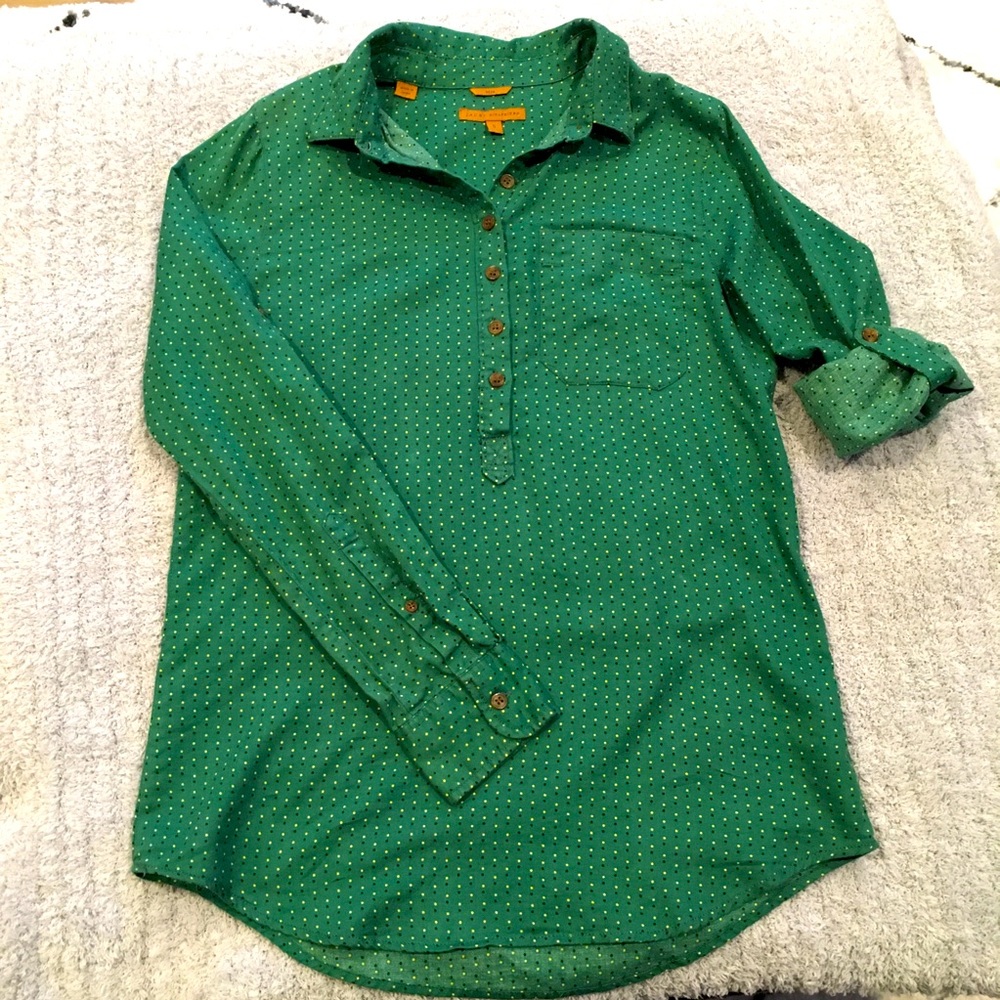 JACHS Girlfriend “Mia” Green Button Down Shirt, S